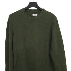 100% Cotton Saint John's Bay Large Olive Green Knit Sweater